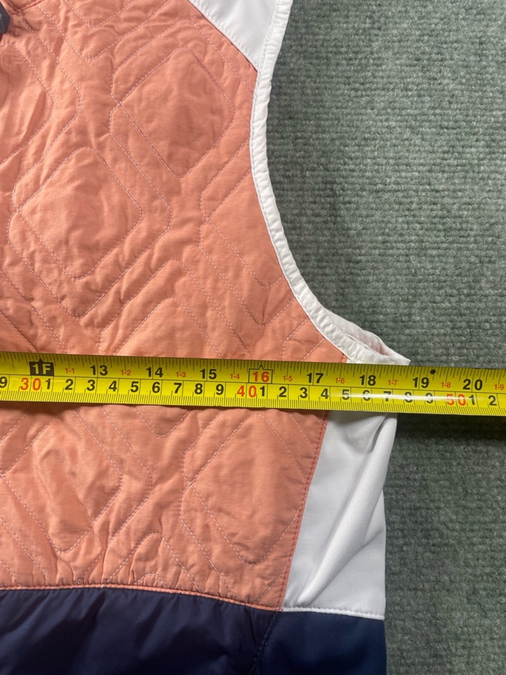 Peter Millar Peach, Navy & White Quilted Vest — Colorblock Style - Picture 7 of 13